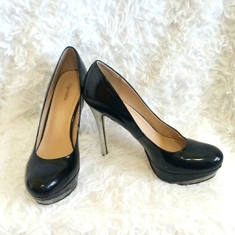Zigisoho Black Patent Leather Pumps size 8.5 - Picture 5 of 10
